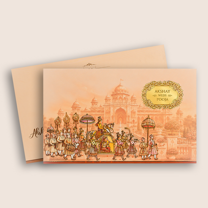 Pink Royal Bhaarat Wedding Invitation Card - KPR07080