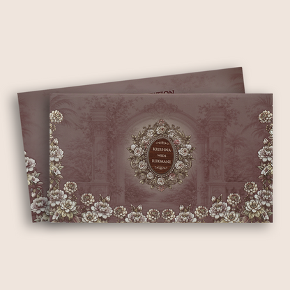 Warm Pink Floral Padded Invitation card - KJTS1922