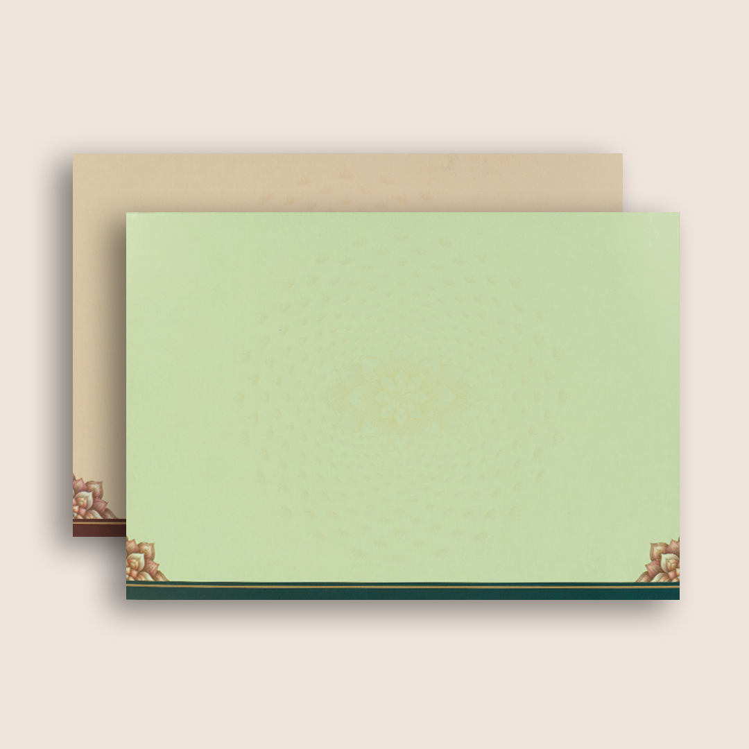 Royal Blue Padded Floral Door Style Wedding Card - KAA06050