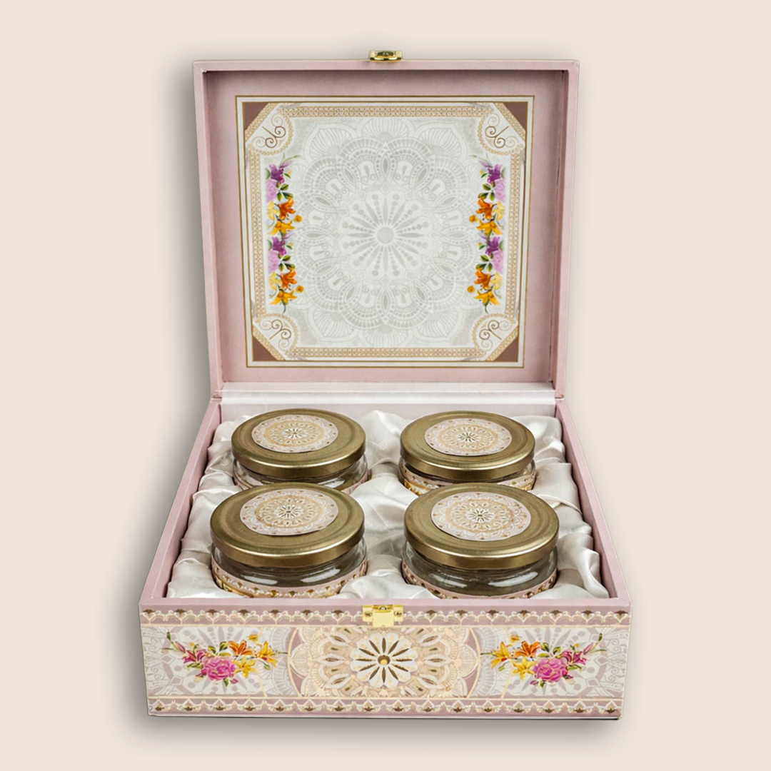 Pastel Peach Mandala Luxury Sweet Jar Box-KBX10105