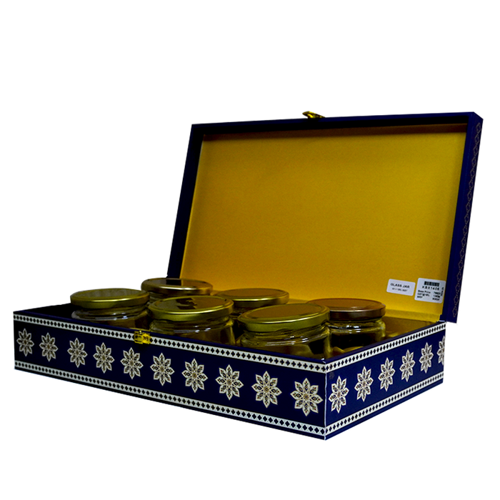 Blue Floral Mandala Box Invitation-King of Cards