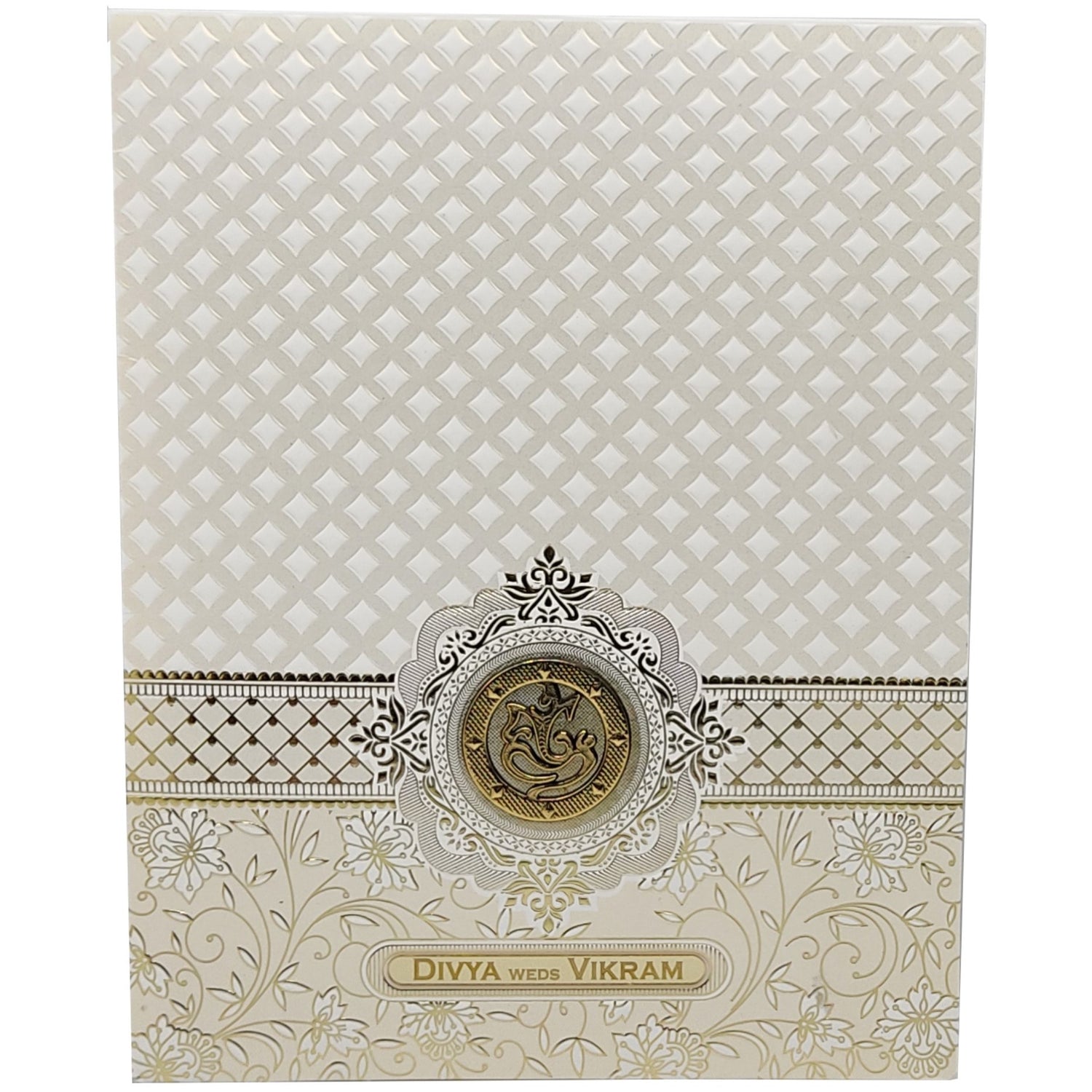 Gold White Jumbo Size In Floral Screen Printing-KNJG193W