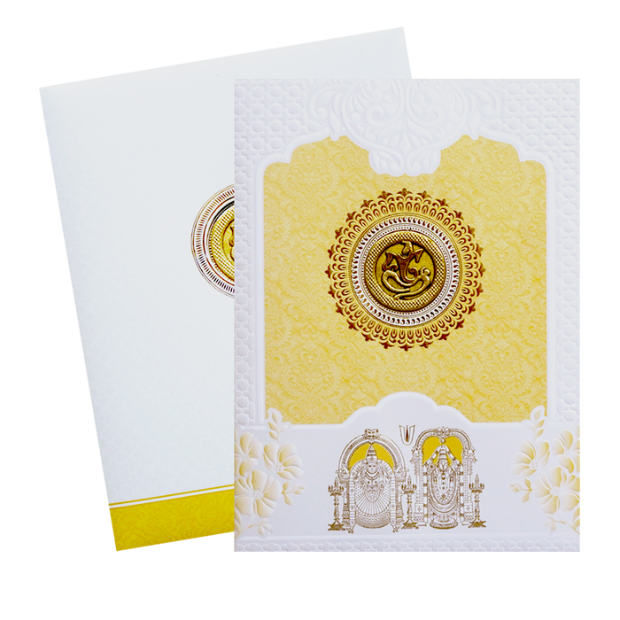 Gold and White God Inspired Wedding Card-King of Cards