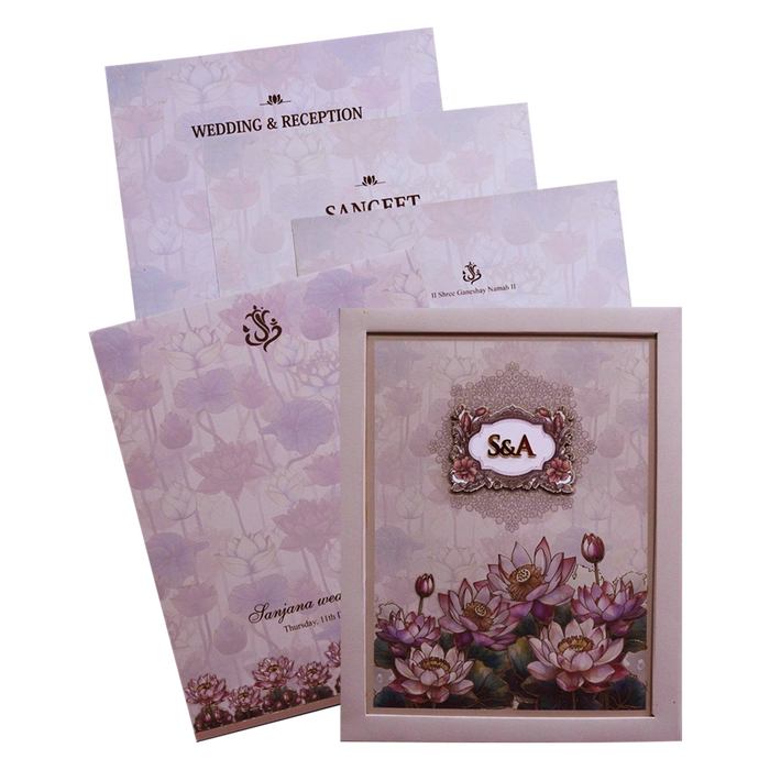 Cream Premium Padded Wedding Card-King of Cards