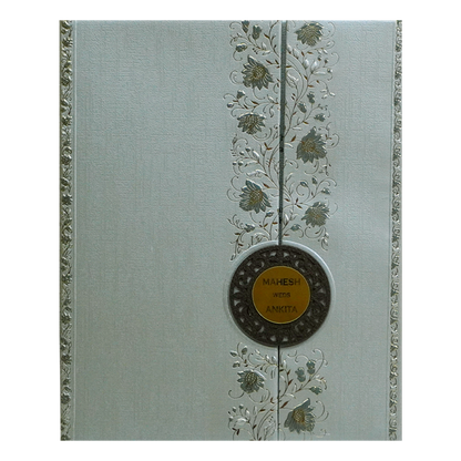 Greyish Green Padded Wedding Card-King of Cards
