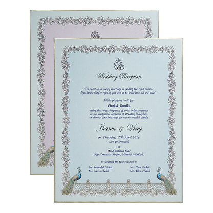 White Floral Arch Wedding Invitation Box-KMMEX8290