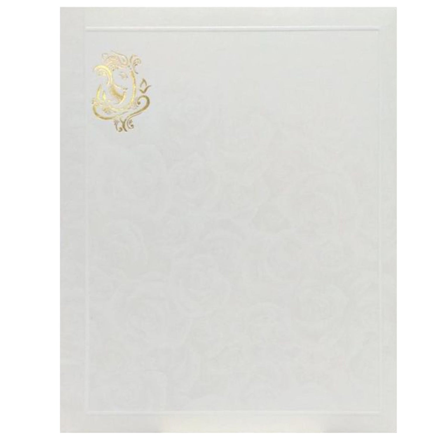 Embossed Ganesha With Pink Background Wedding Card - KNK2662