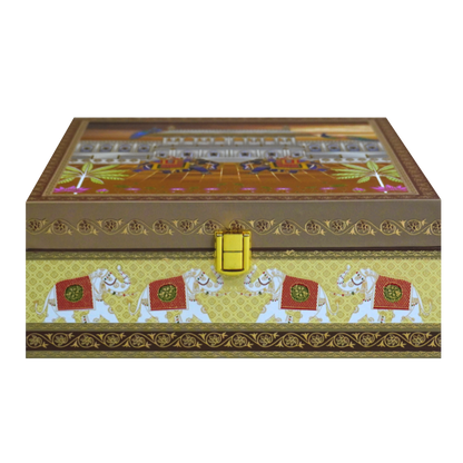 Brown Palace Peacock Box Wedding Invitation-King of Cards