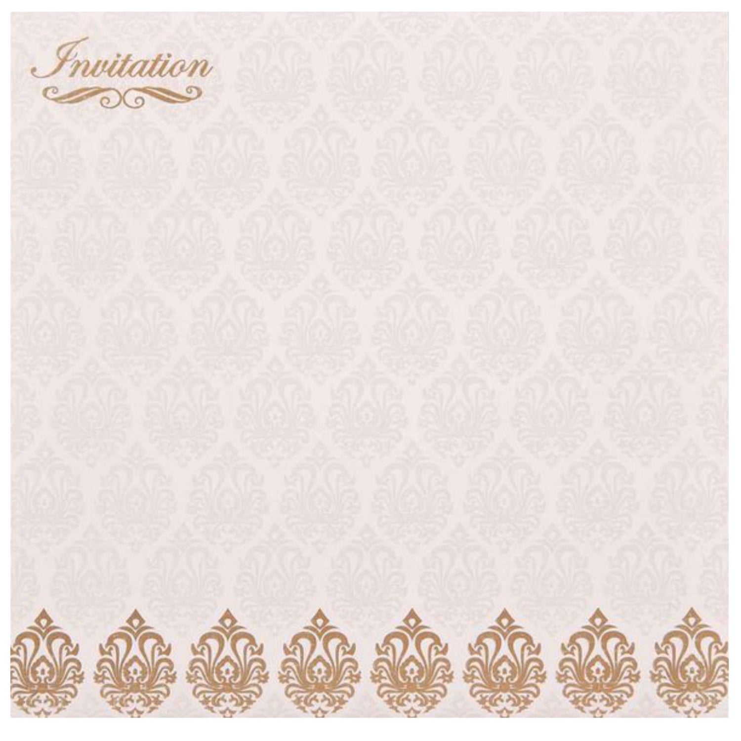 Pristine White Shading With Gold Foiling Floral Theme Wedding Card - KNK1656