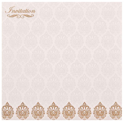 Pristine White Shading With Gold Foiling Floral Theme Wedding Card - KNK1656