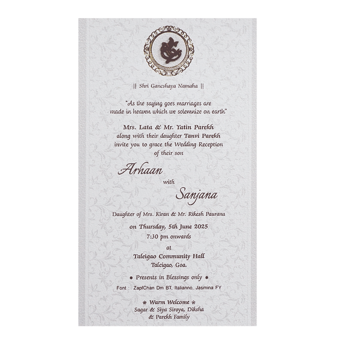 White Floral Wedding Card-King of Cards