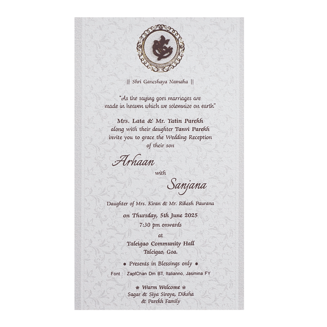 White Floral Wedding Card-King of Cards