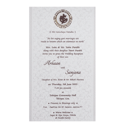 White Floral Wedding Card-King of Cards