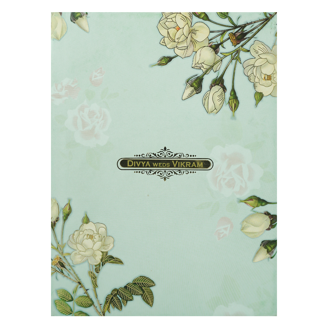 Green Yellow Floral Wedding Card-KNPS8604G