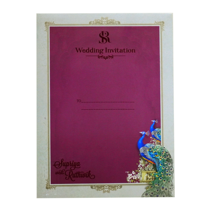 Grey Pink Padded Invitation-King of Cards