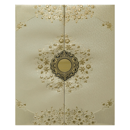 Check out Gold Floral Padded Wedding Card Card at best price. ✅WhatsApp Support ✅Express Delivery.|King of cards.