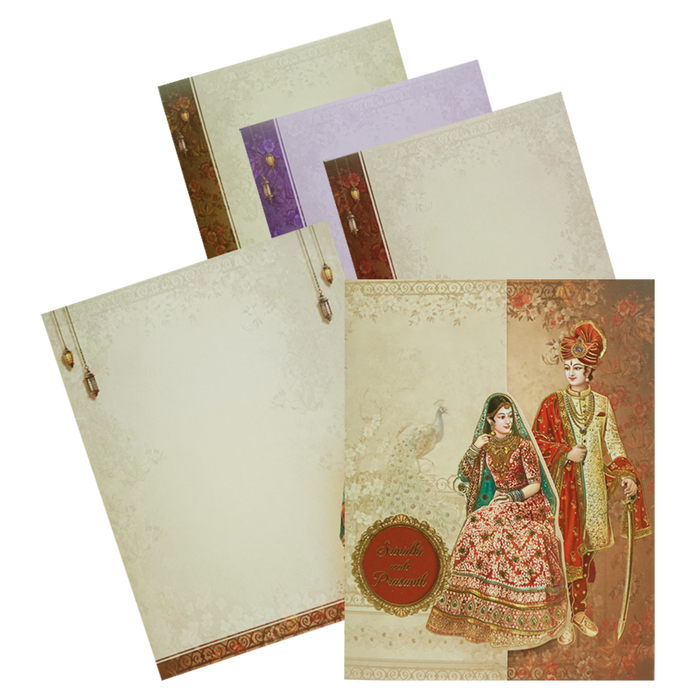 Brown Bride And Groom Wedding Card-King of Cards