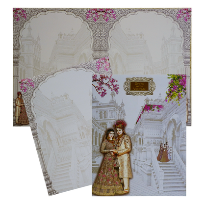 Lavender Floral Bride Groom Wedding Card-King of Cards