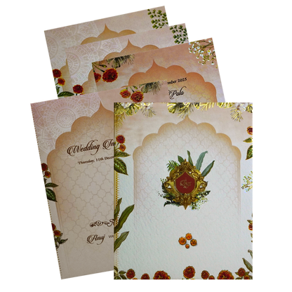 Cream Padded Wedding Card-King of Cards