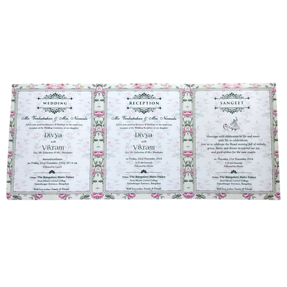 Blue Floral Twofold Wedding Card-King of Cards