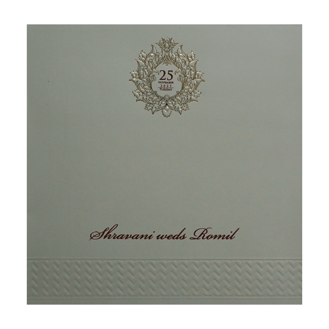 Grey Floral Wedding Card-KPR09030