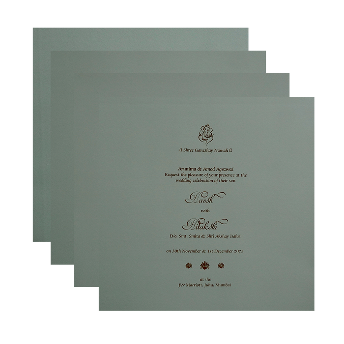 Grey Floral Marriage Card-King of Cards