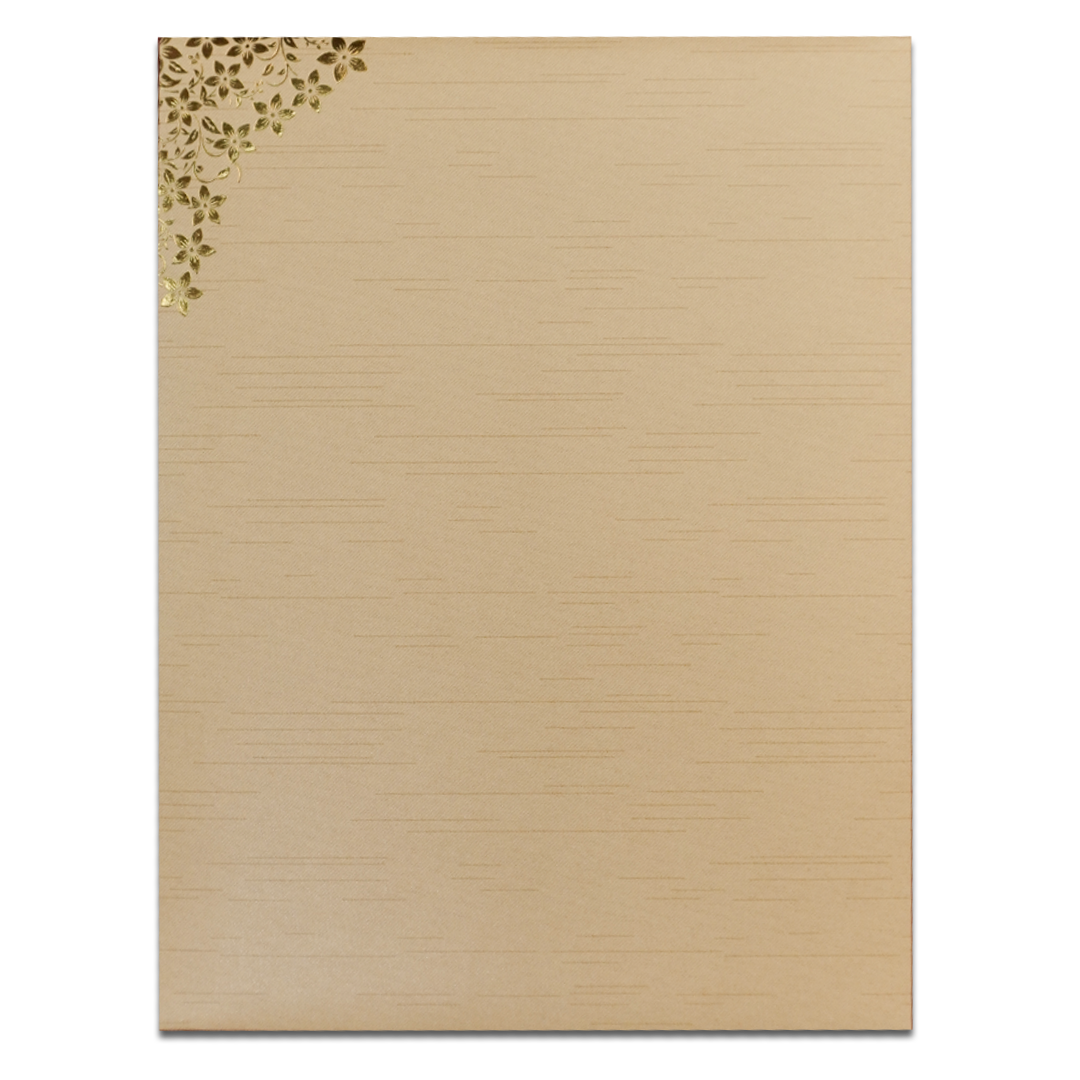 Gold Floral Ganesha Wedding Card-KNRM7082C