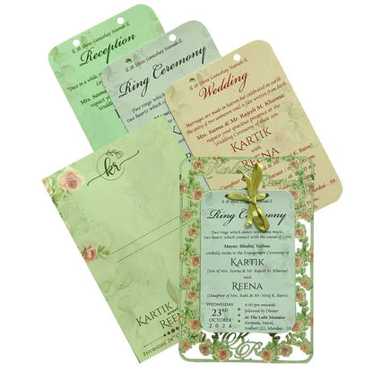 Light Green MDF Wedding Card-King of Cards