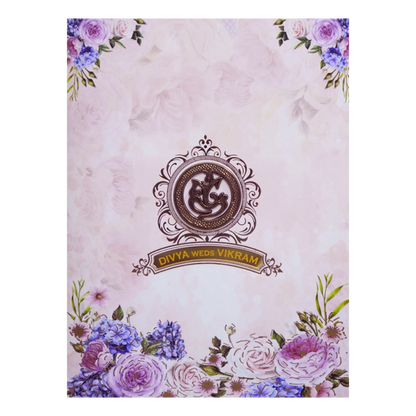 Colourful Floral Wedding Card With a Gold Touch-KNKC4061-King of Cards