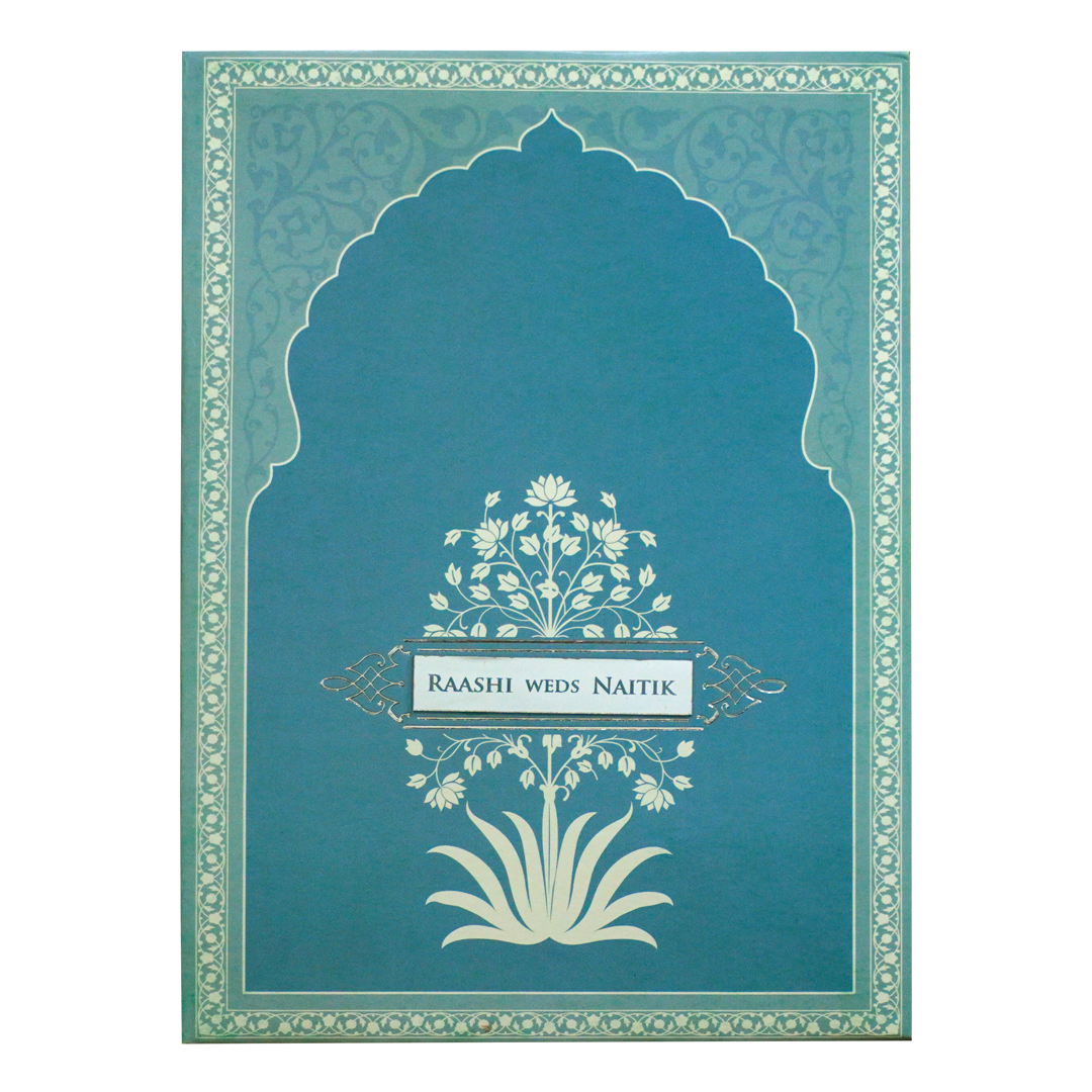 Light Blue Padded Wedding Card-King of Cards