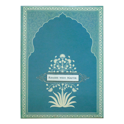 Light Blue Padded Wedding Card-King of Cards