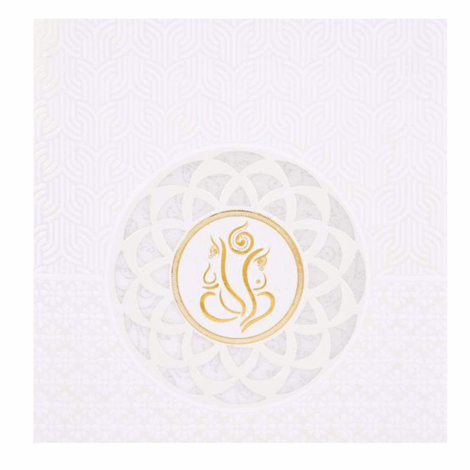 Dazzling Cut Design With Ganesha Theme Wedding Card - KNK30521