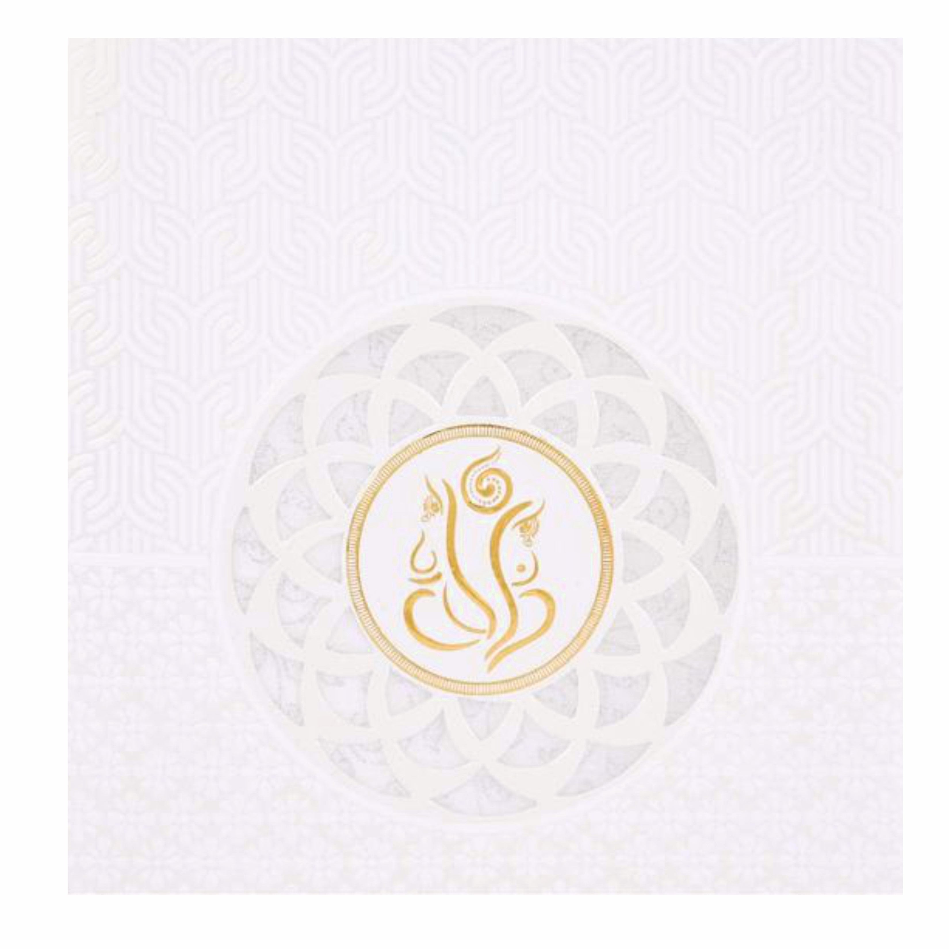 Dazzling Cut Design With Ganesha Theme Wedding Card - KNK30521