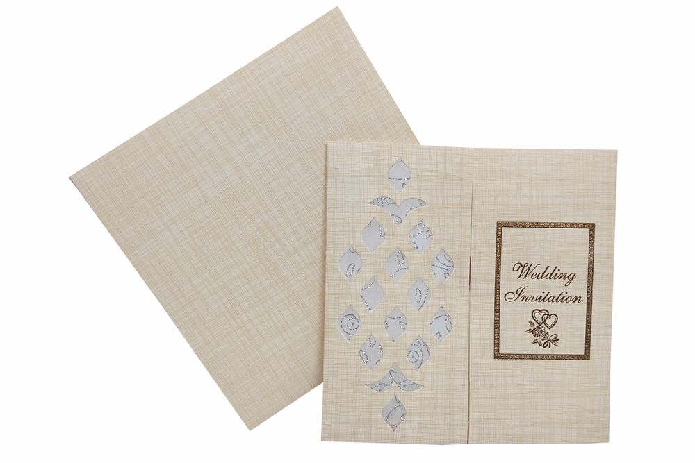 Sandal Metallic Die Cut Invitation Card-King of Cards