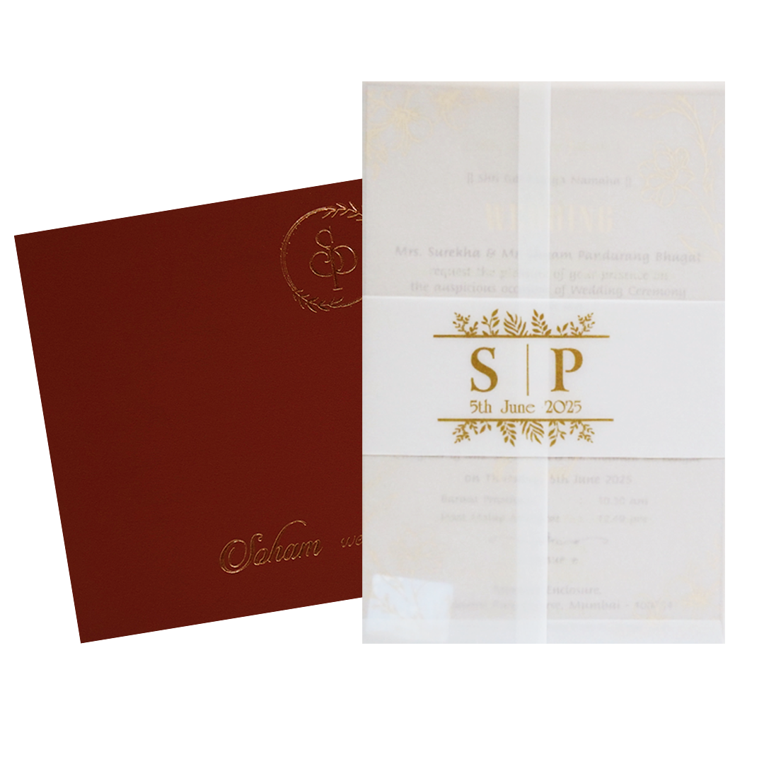 Cherry Red Tracing Invitation Card-King of Cards