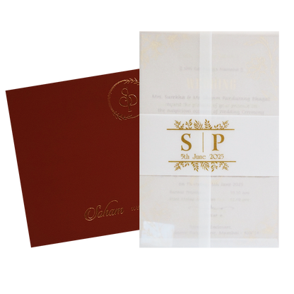 Cherry Red Tracing Invitation Card-King of Cards