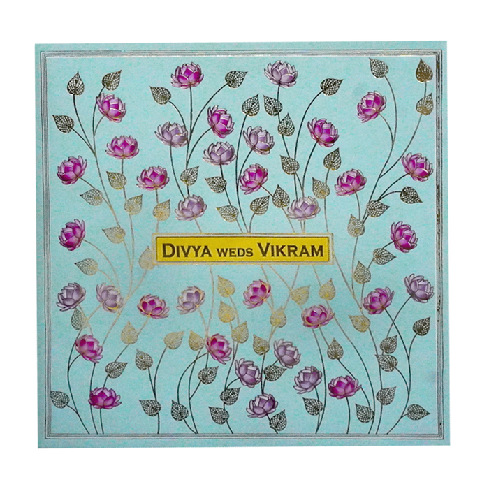 Mint Lotus Wedding Card-King of Cards