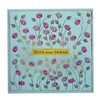 Mint Lotus Wedding Card-King of Cards