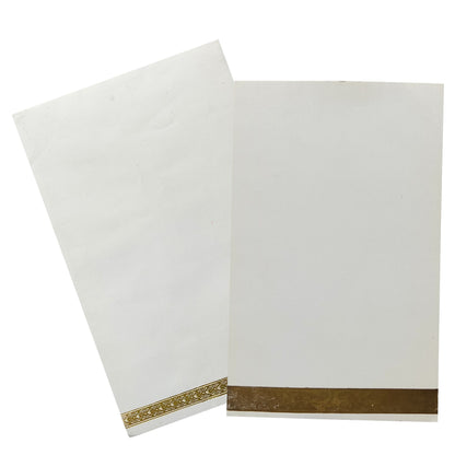 White Single Sheet With Gold Foil Border-knk3578