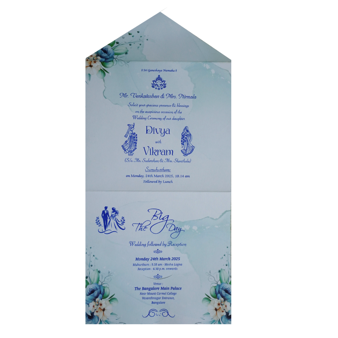 Pastel Floral Invitation Card-King of Cards