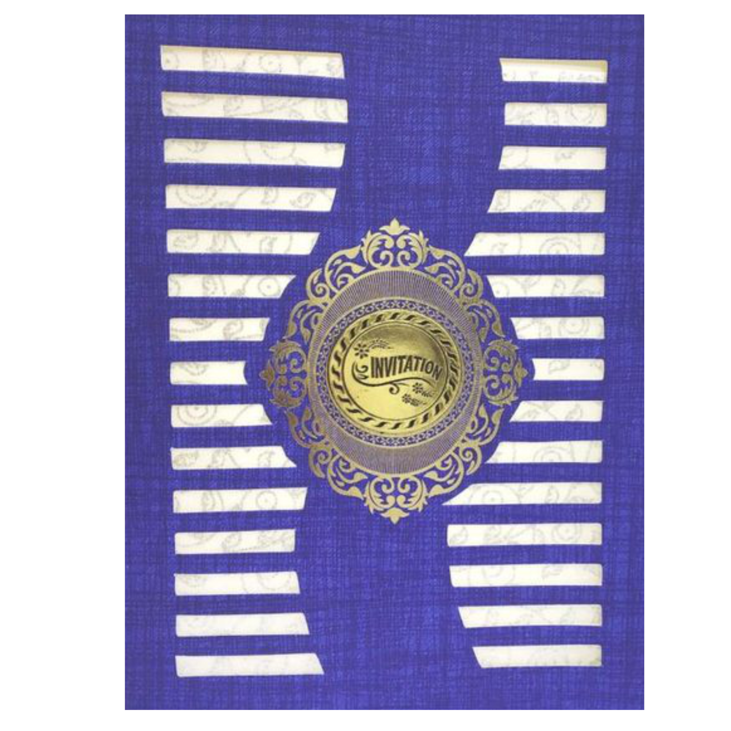 Blue Laser Cut Design Invitation Card-Kncm802b