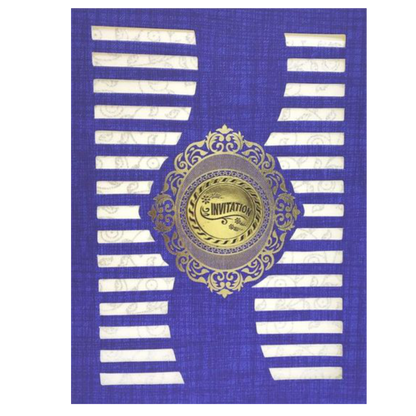 Blue Laser Cut Design Invitation Card-Kncm802b