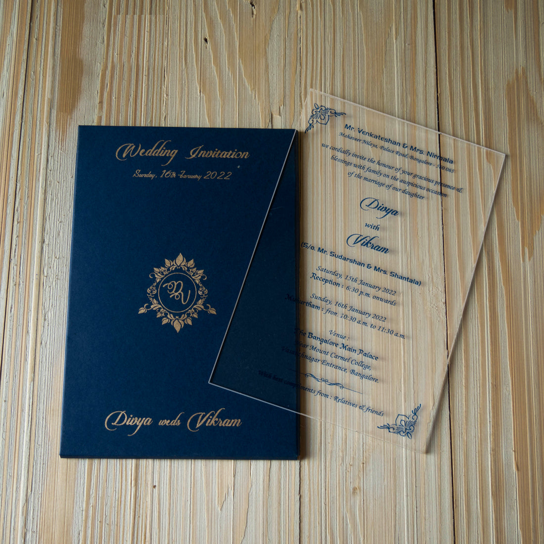 White Acrylic Material Wedding Invitation Card-KNAT3702B