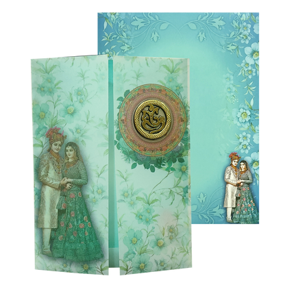 Green Bride Groom Tracing Wedding Card-King of Cards