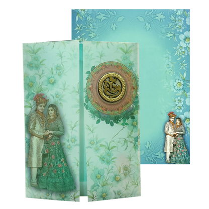 Green Bride Groom Tracing Wedding Card-King of Cards