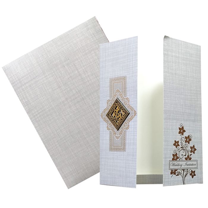 Grey Ganesha Door Invitation Card-King of Cards