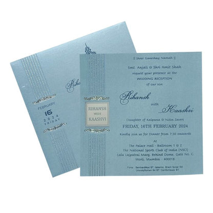 Blue Single Sheet Invitation Card-King of Cards