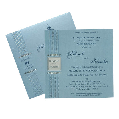 Blue Single Sheet Invitation Card-KRCS6012