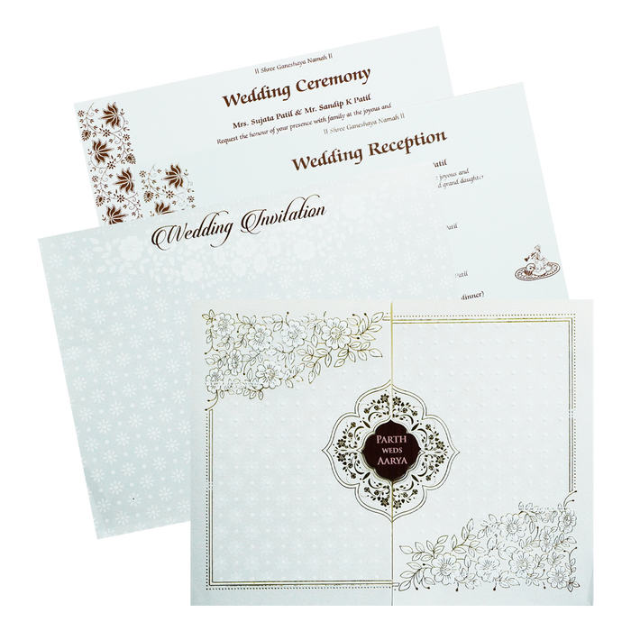 White Floral Invitation Card-KSI14660