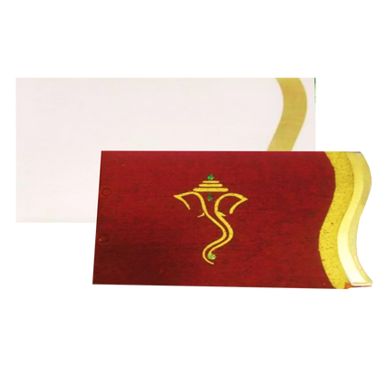 Gold Ganesha Invitation Card-cxp118-King of Cards